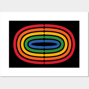 Retro Rainbow Circles Posters and Art